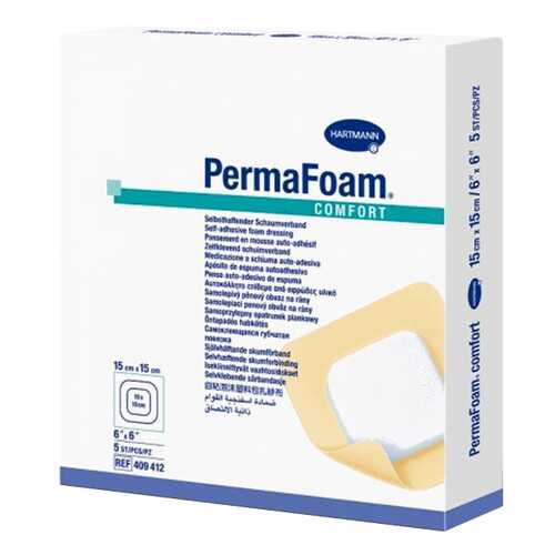 PermaFoam Comfort ПемаФом Комфорт губчатая адгезивная повязка 15 x 15 см в Доктор Столетов