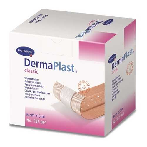 Пластырь DermaPlast classic, гипоаллергенный, текстильный телесный рулон 5 м х 6 см в Доктор Столетов