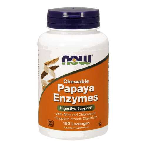 Для пищеварения NOW Papaya Enzymes папайя мята 210 г 180 пастилок в Доктор Столетов