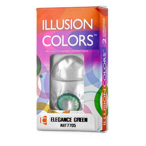 Контактные линзы ILLUSION colors Elegance 2 линзы -1.0D green зеленый в Доктор Столетов