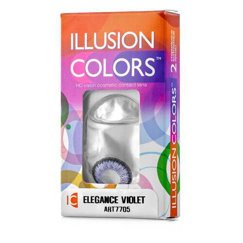 Контактные линзы ILLUSION colors Elegance 2 линзы -2.0D violet фиолетовый в Доктор Столетов