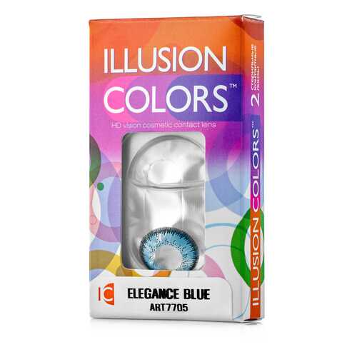 Контактные линзы ILLUSION colors Elegance 2 линзы 0.0D blue синий в Доктор Столетов