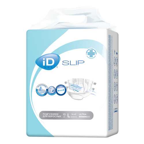 Подгузники для взрослых iD NEW Slip Basic L 10 шт,/6 в Доктор Столетов